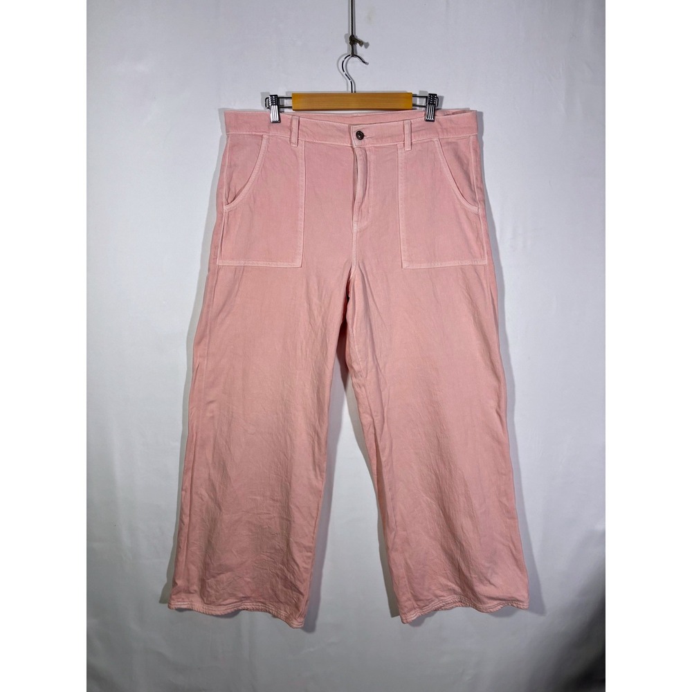 Pastel Boho Utility American Eagle Wide Leg Crop Pants Womens 16 Short Pink